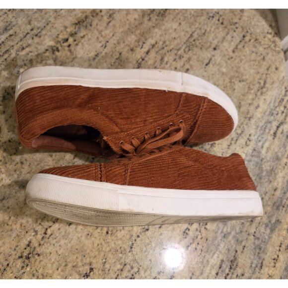 American Eagle Women Size 10 Orange Corduroy Lace up Shoes Sneakers Fall Pumpkin - Picture 9 of 12